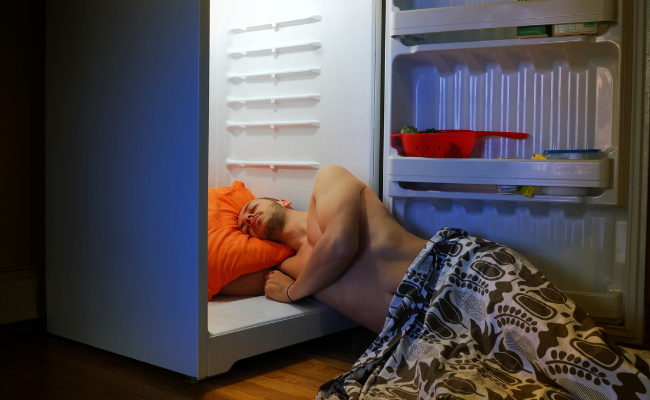 dormir au frais dans son frigo